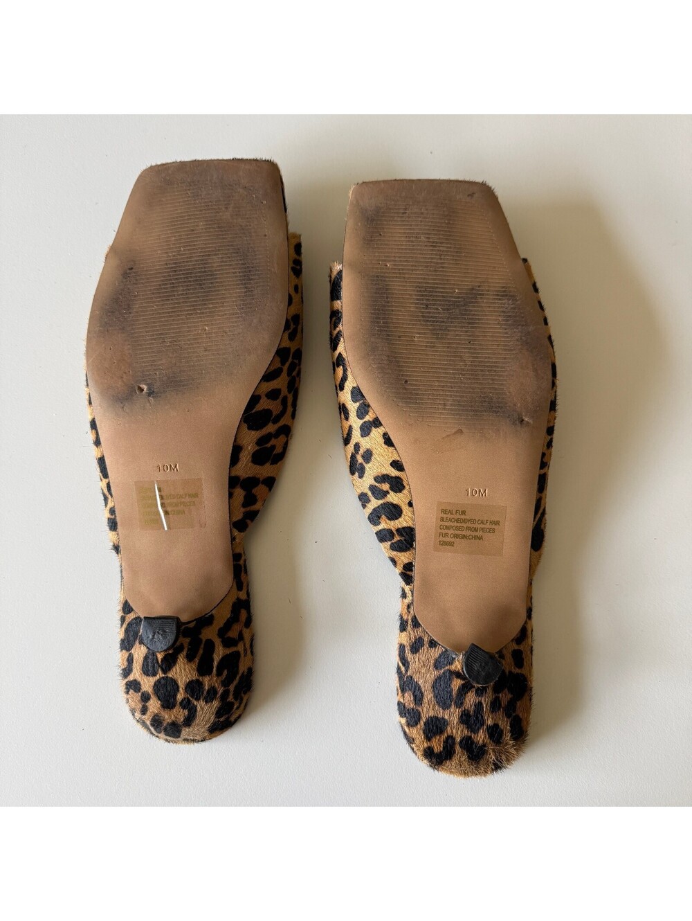 Steve Madden Meme Leopard Calf Hair Mule Slides Bow Kitten Heel Y2K Sz 10 - Picture 2 of 3